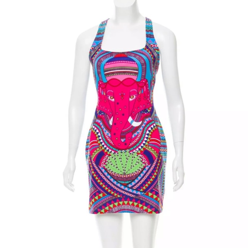 Mara Hoffman elephant fitted mini dress size M
